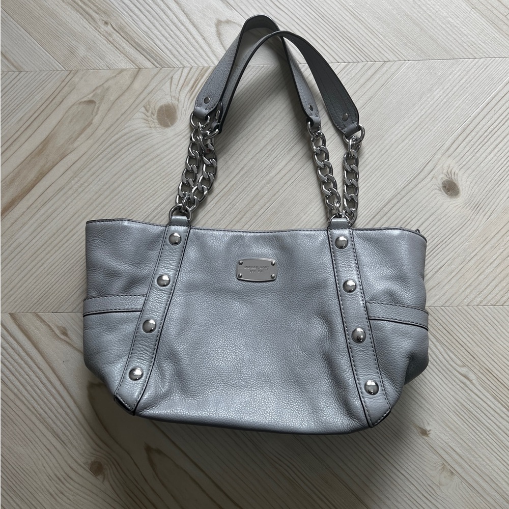 Michael Kors Y2K Silver Tote Bag with Chain Handles